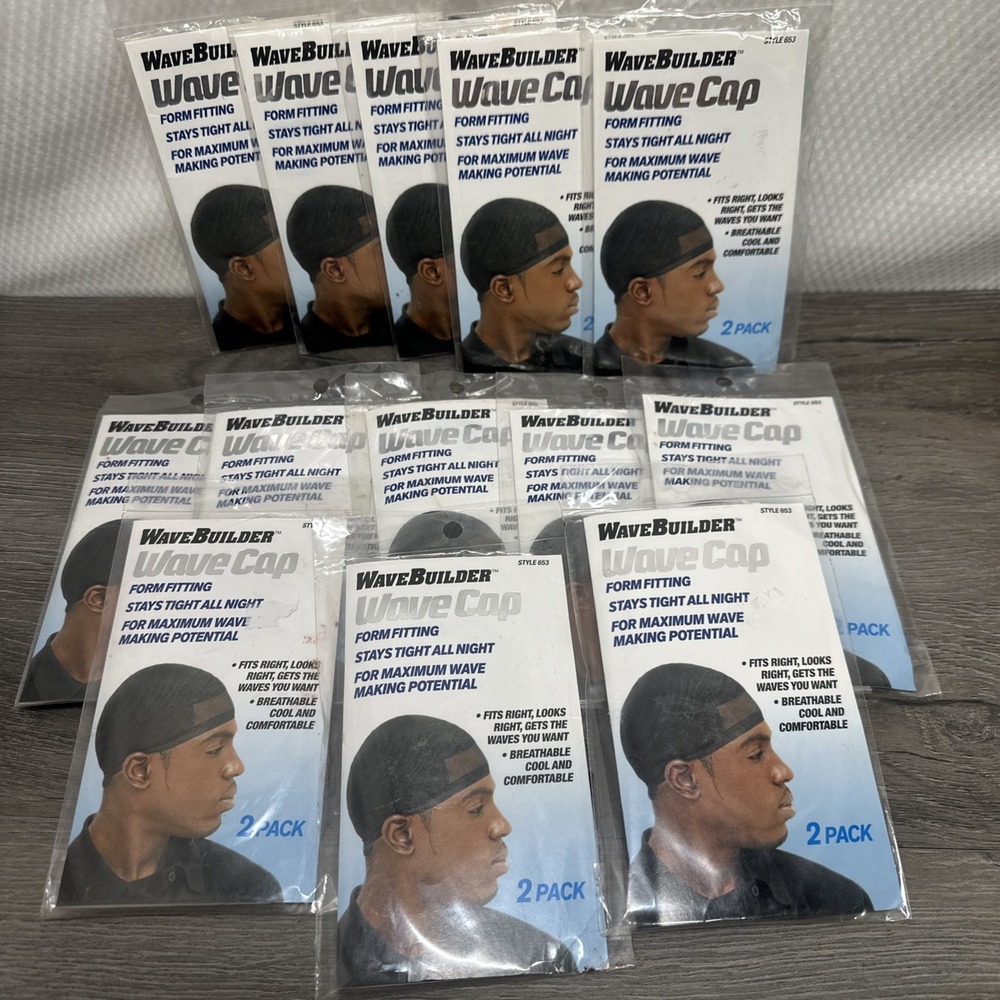 WaveBuilder Wave Cap Form Fitting 2 pack style 653 Lot Of 13 Damage Packaging